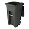 Toter 32 Gal. Greenstone Trash Can with Quiet Wheels and Attached Black Lid ANA32 - alternate 5